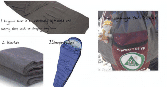 YHAI backpack, blanket and sleeping bag