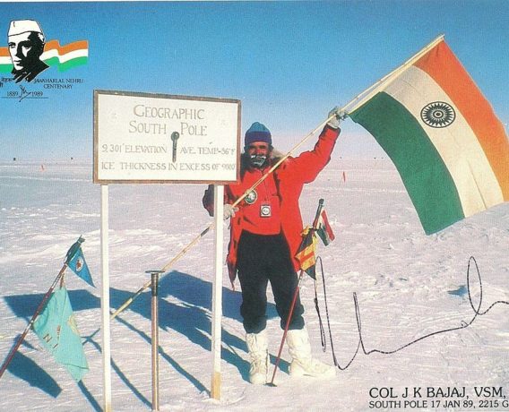 Col J K Bajaj at the south Pole